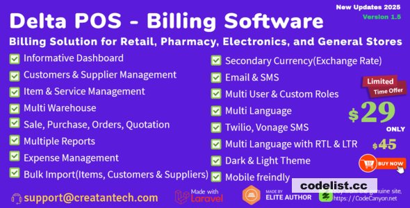 Delta v2.3 - Invoicing, POS, Billing &amp; Inventory Management System with GST &amp; CRM