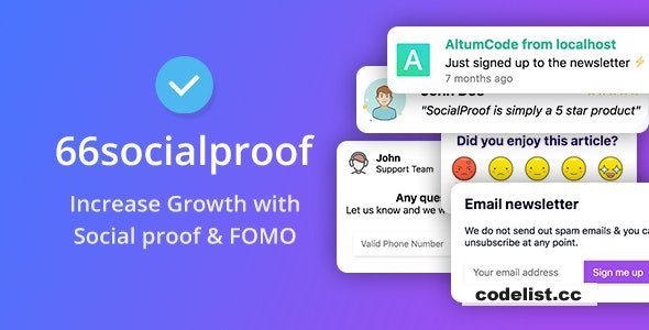 66socialproof v19.0.0 - Social Proof &amp; FOMO Widgets Notifications (SAAS) - nulled
