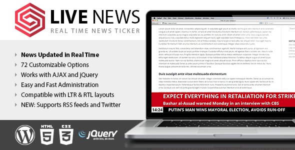 Live News v2.10 - Real Time News Ticker