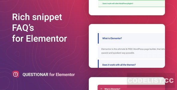 Questionar v1.0.1 – FAQ Accordions for Elementor