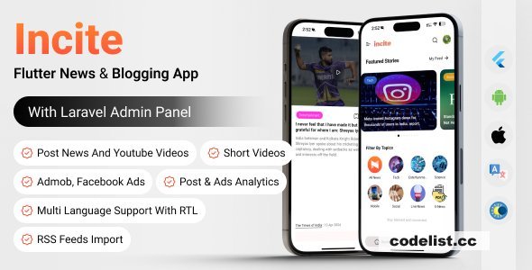 Incite News App v2.8 - Short News App Complete Solution