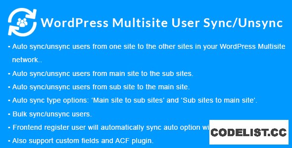 WordPress Multisite User Sync/Unsync v1.4.0