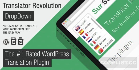 Ajax Translator Revolution v2.1 - DropDown WP Plugin