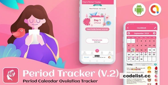 Android Period Tracker for Women v2.0 - Period Calendar Ovulation Tracker (Pregnancy &amp; Ovulation)