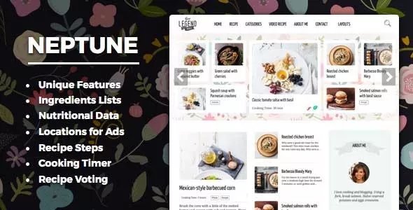Neptune - Food Recipe Bloggers &amp; Chefs WordPress Theme v6.3.4