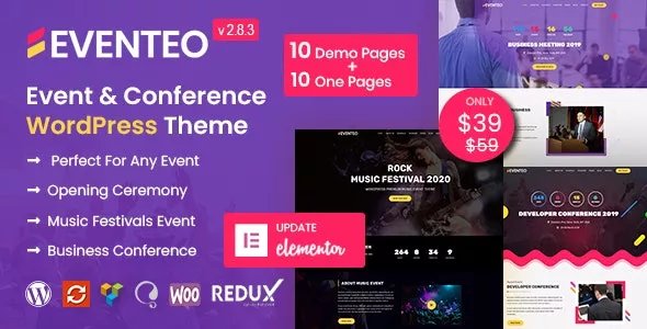 Eventeo - Event &amp; Conference WordPress Theme v2.8.4