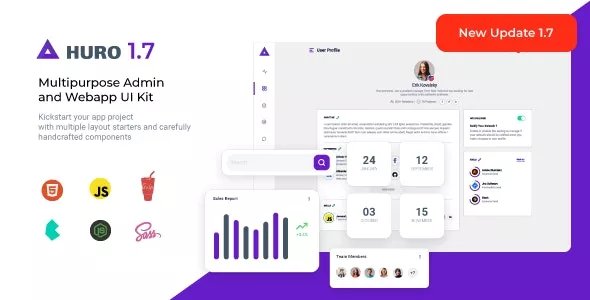 Huro - Multipurpose Admin and Webapp UI Kit v1.7.0