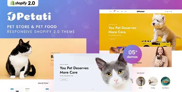 Petati - Pet Store &amp; Pet Food Responsive Shopify 2.0 Theme