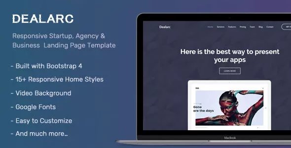 Dealarc - Responsive Startup, Agency &amp; Business Landing Page Template