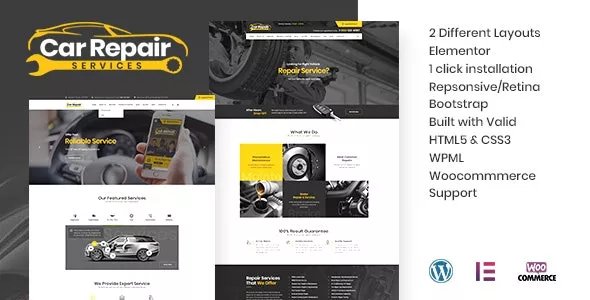 Car Repair Services &amp; Auto Mechanic WordPress Theme + RTL v4.1
