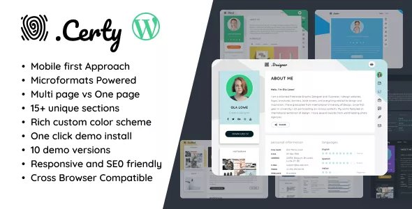Certy - Creative Resume, CV & vCard v1.5.4