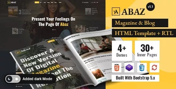 Abaz - Newspaper &amp; Magazine Blog HTML Template