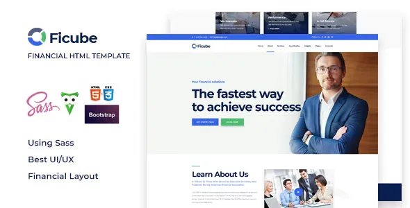 Ficube - Business &amp; Financial HTML and Sass Template v1.0