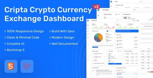 Cripta - Cryptocurrency HTML and Laravel Exchange Dashboard v1.0