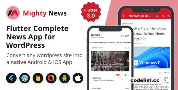 MightyNews v4.2.0 - Flutter News App with Wordpress backend
