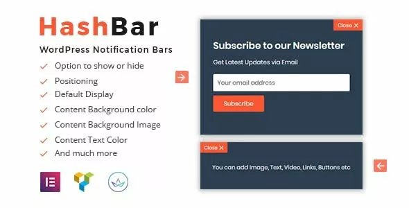 HashBar Pro - WordPress Notification Bar Plugin v1.3.4
