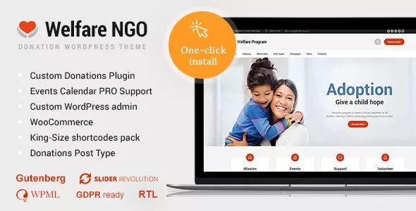 Welfare NGO v1.2.4 - Nonprofit Organization Charity Theme