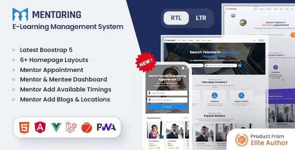 Mentoring - eLearning, Learning Management System & Mentor Booking LMS Template with Admin HTML v1.6.6