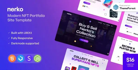 Nerko - NFT Portfolio Onepage Template v1.3.1