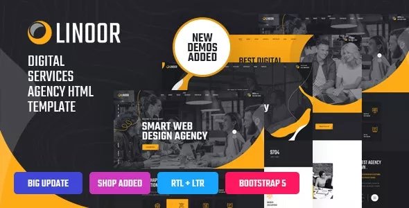 Linoor - Digital Agency Services HTML Template v1.8.2