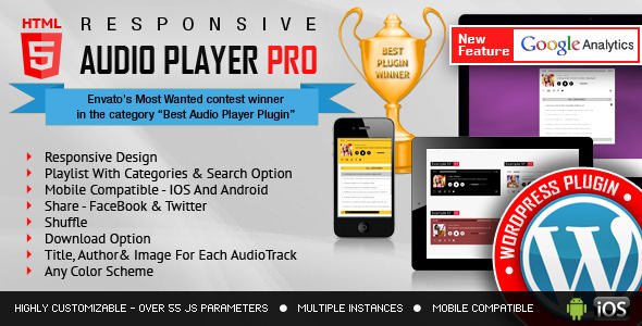 Responsive HTML5 Audio Player PRO v2.8.0