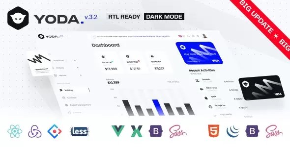 Yoda v3.2 - Bootstrap 5 HTML, Vue, React Admin Dashboard Template