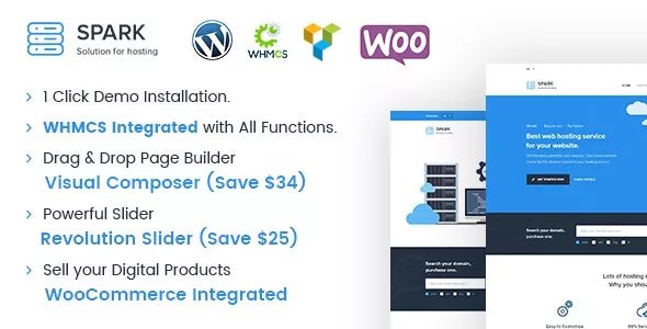 Spark v2.2.5 - Responsive WHMCS Hosting WordPress Theme