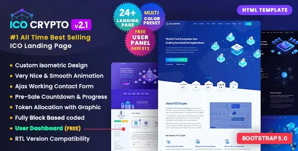 ICO Crypto - Multi-Purpose Landing Page HTML Template v2.1.0