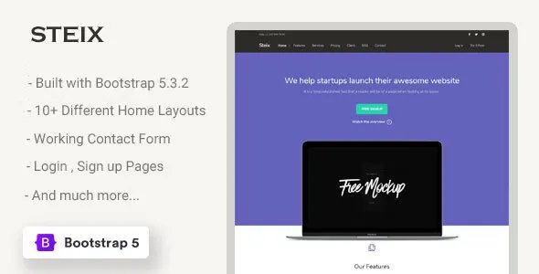 Steix v2.0.0 - Landing Page Template
