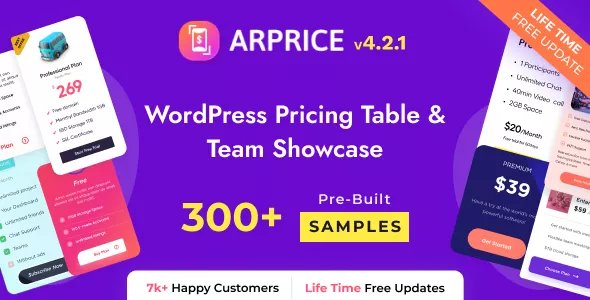 ARPrice - WordPress Pricing Table Plugin v4.2.1