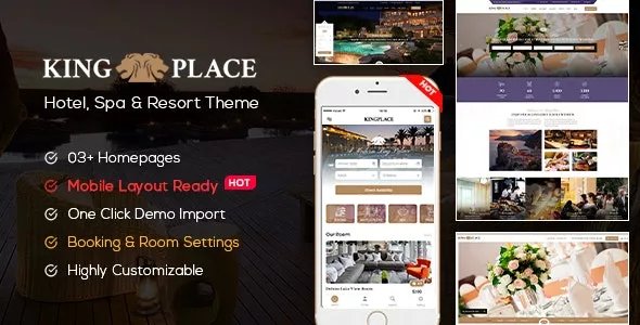 KingPlace - Hotel Booking, Spa & Resort WordPress Theme (Mobile Layout Ready) v1.2.10