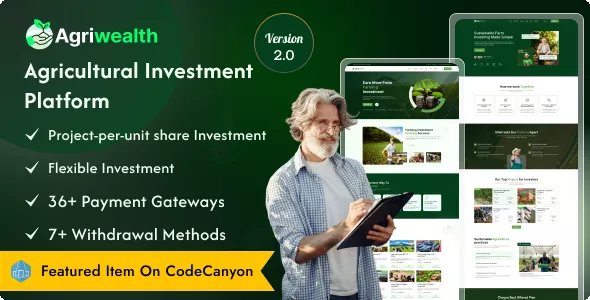 AgriWealth - Agricultural HYIP Investment and Ecommerce Solution v2.1