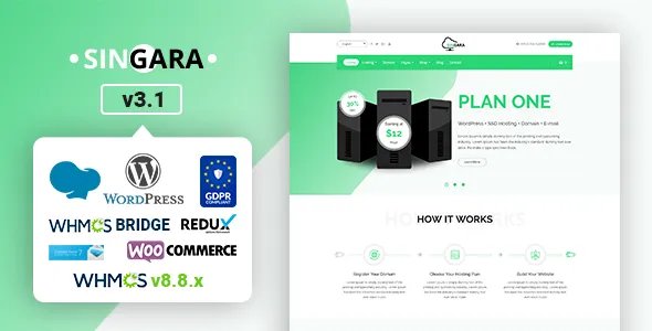 Singara - Multipurpose Hosting with WHMCS WordPress Themes v3.1