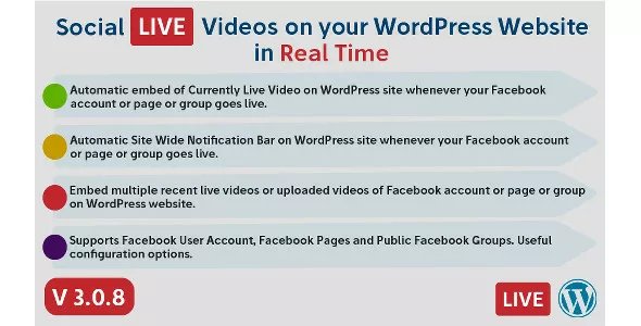 Facebook Live Video Auto Embed for WordPress v3.0.7