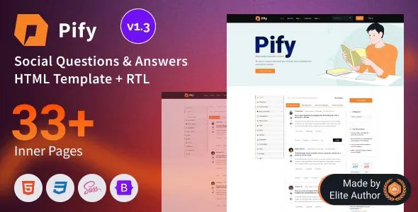 Pify - Social Questions &amp; Answers Bootstrap 5 Template v1.3
