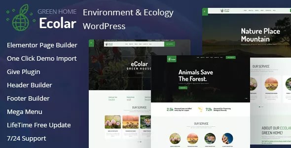 Ecolar - Environment &amp; Ecology WordPress Theme v2.0.1