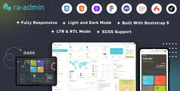 Ra-admin - Boostrap, PHP, Laravel, Codeigniter, Symfony, Cake PHP &amp; Figma Admin Dashboard Template v1.0
