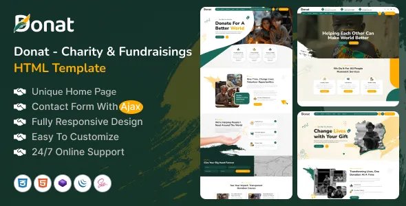 Donat - Charity &amp; Fundraising HTML Template with RTL