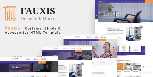 Fauxis - Windows Curtains &amp; Doors Service HTML Template