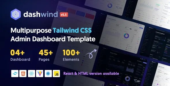 DashWind - Multipurpose Tailwind CSS Admin Dashboard Template v1.1.0