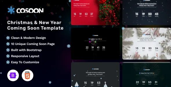 Cosoon - Christmas &amp; New Year Coming Soon Template
