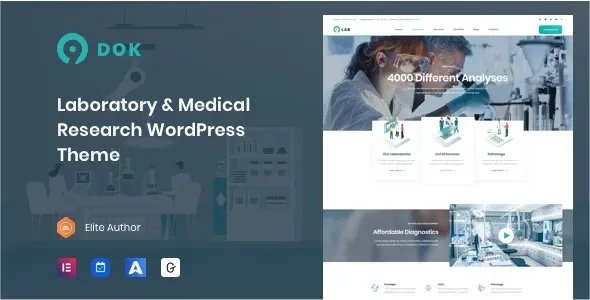 Ninedok v1.1.4 - Laboratory &amp; Research WordPress Theme