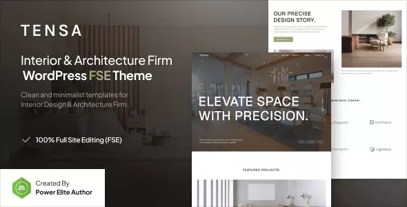 Tensa - Interior Design &amp; Architecture Firm FSE WordPress Theme v1.0.1