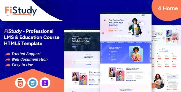 FiStudy - Professional LMS &amp; Education Course HTML5 Template