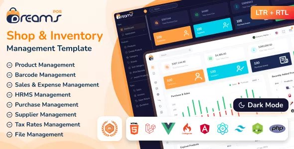 DreamsPOS - POS &amp; Inventory Management Admin Dashboard Template v2.0.6