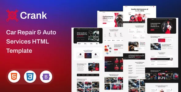 Crank - Car Repair &amp; Auto Services HTML5 Template