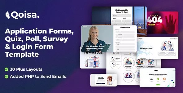 Qoisa - Application Forms, Quiz, Poll, Survey &amp; Login Form Template