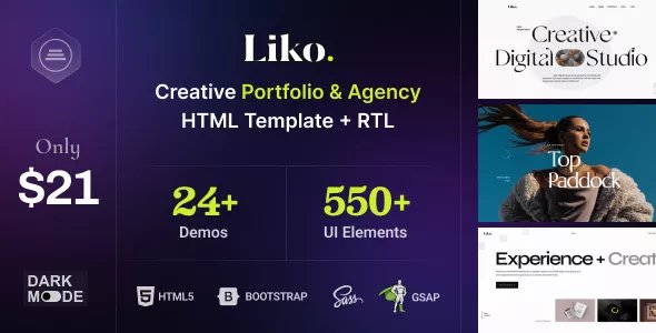 Liko - Creative Agency &amp; Portfolio HTML Template