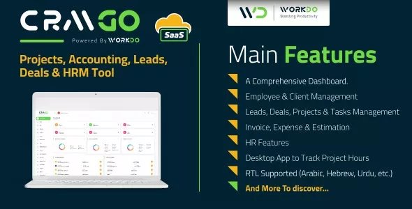 CRMGo SaaS - Projects, Accounting, Leads, Deals &amp; HRM Tool v6.9