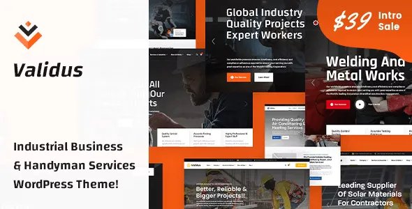 Validus - Industrial Business &amp; Handyman Services WordPress Theme